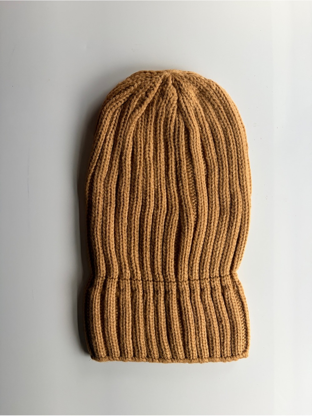 Beige Ribbed Knit Beanie Hat Winter Warm Stretch Cap Unisex NEW